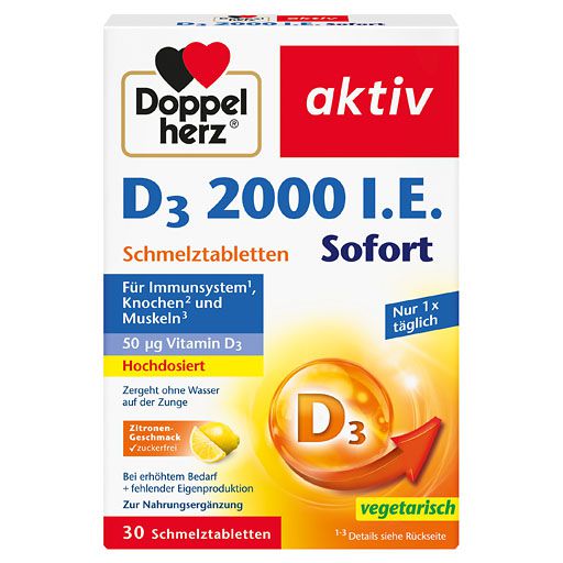 DOPPELHERZ D3 2000 I.E. Sofort Schmelztabletten